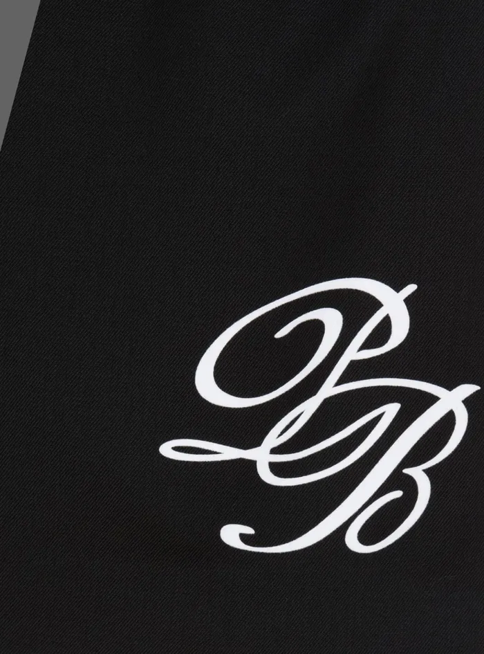 Shorts With PB Signature Embroidery Black Kids Balmain