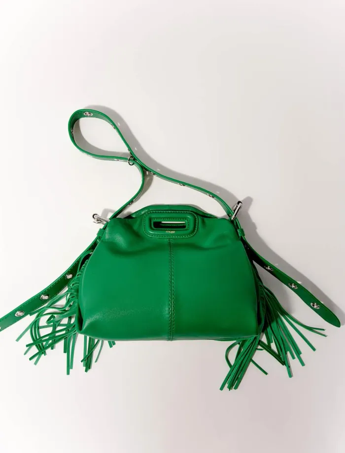 Shoulder Bags Women Maje Smooth Leather Mini Miss M Bag Green