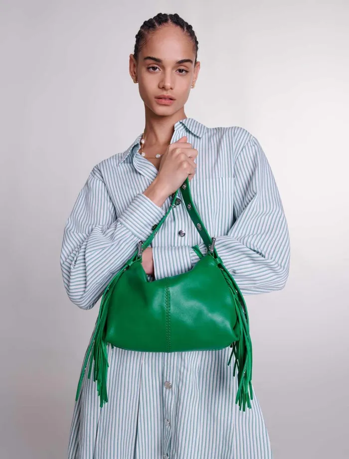 Shoulder Bags Women Maje Smooth Leather Mini Miss M Bag Green