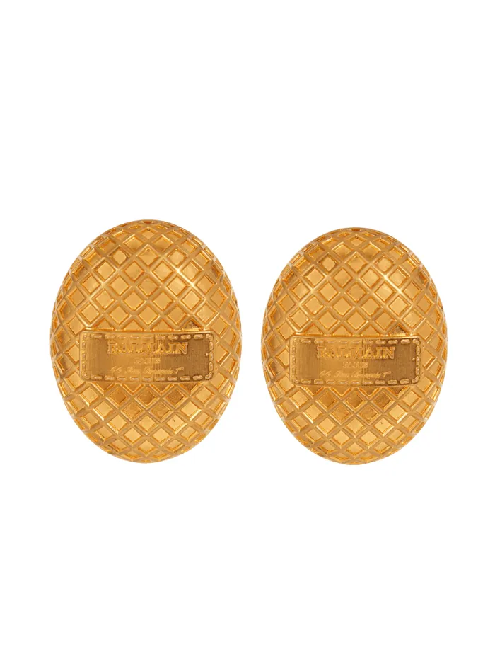 Signature Mesh Earrings Gold Women Balmain Fashion Jewelry