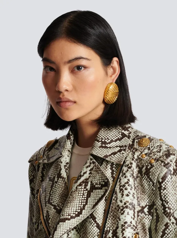 Signature Mesh Earrings Gold Women Balmain Fashion Jewelry