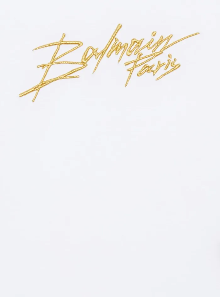 Signature Tshirt White Kids Balmain