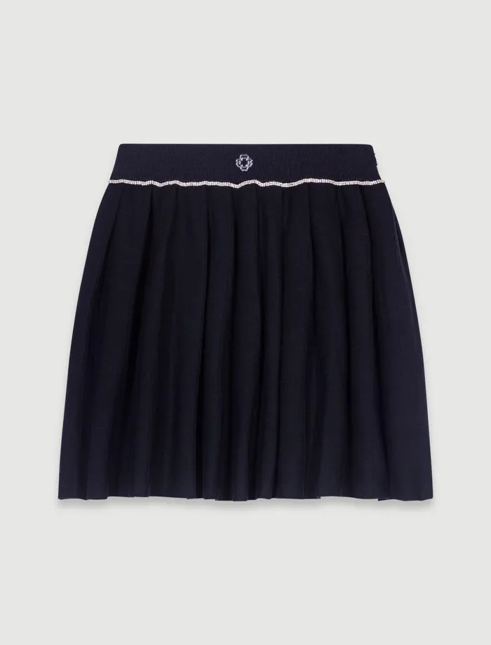 Skirts and Shorts Women Maje Pleated Knit Short Skirt Black