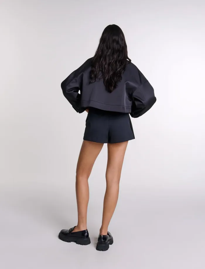 Skirts and Shorts Women Maje StraightFit Pleated Shorts Black