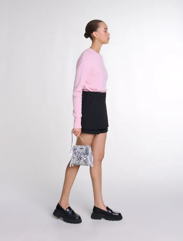 Skirts and Shorts Women Maje TrompeLil Shorts In Crpe Fabric Black