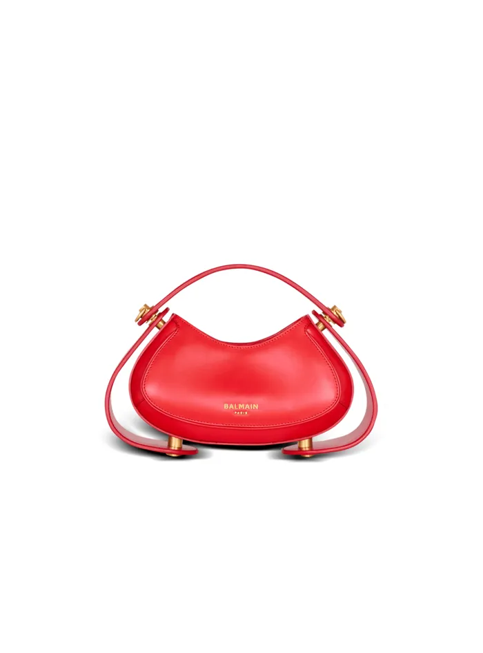 Small Jolie Madame Bag In Box Leather Red Women Balmain Handbags