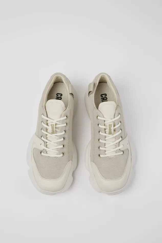 Sneakers Women Camper Karst White Leather And Recycled PET Sneakers