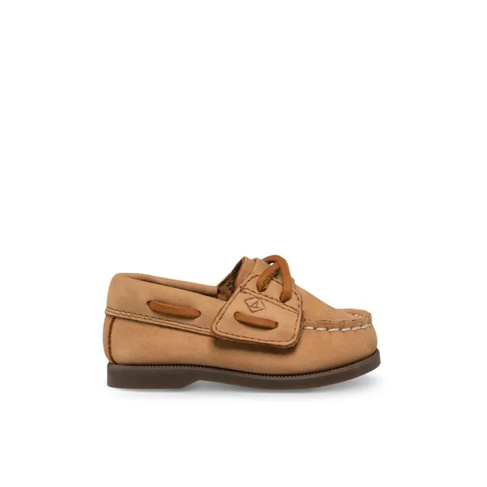 Sperry Authentic Original Crib Hook and Loop Boat Shoe Natural Kids Boat Shoes