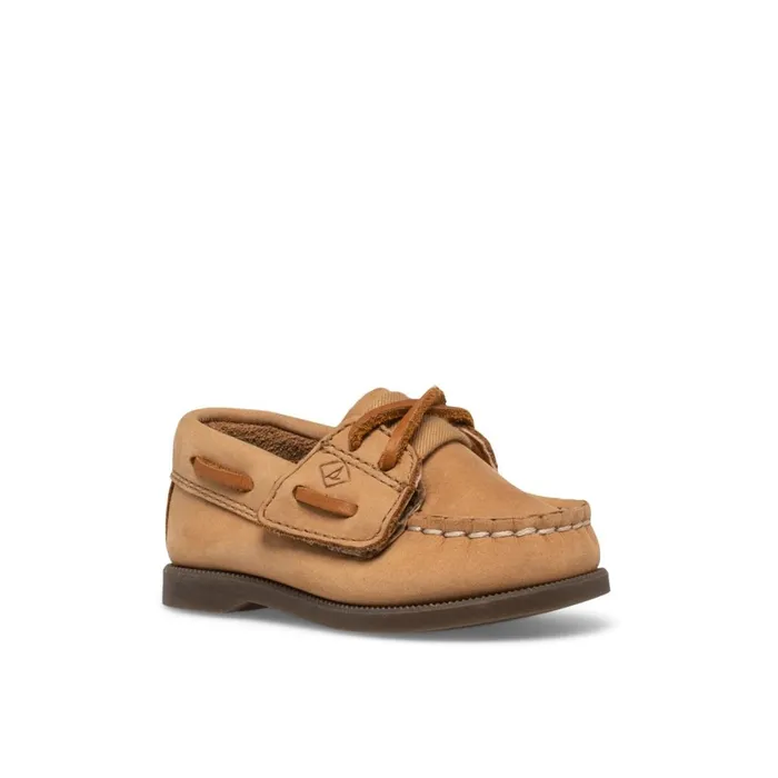 Sperry Authentic Original Crib Hook and Loop Boat Shoe Natural Kids Boat Shoes