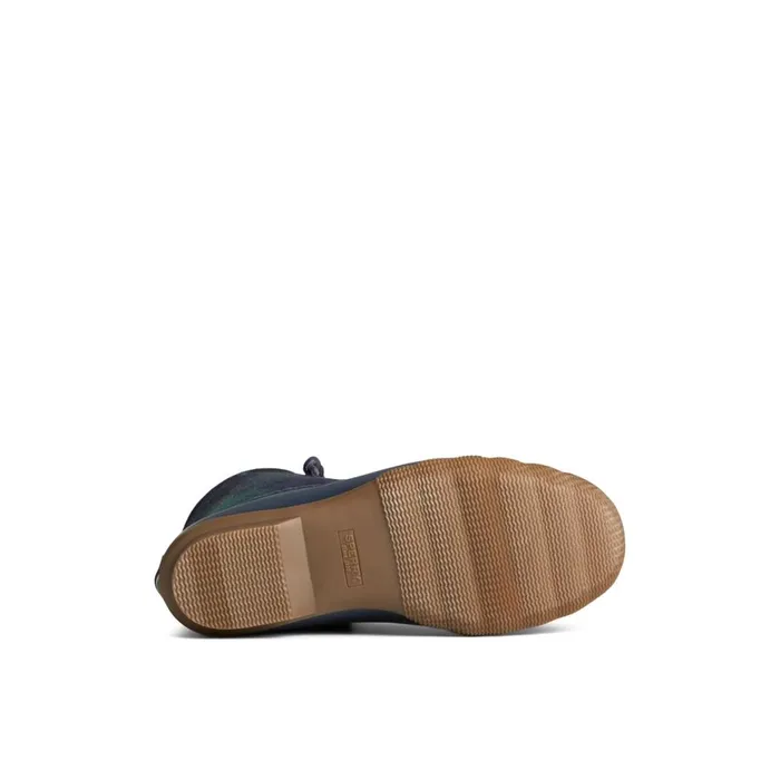 Sperry Saltwater Plaid Duck Boot Blue Women Boots