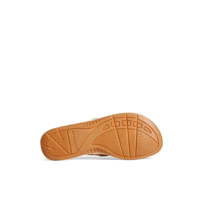 Sperry Seafish Leather Flip Flop Medium Beige Women Sandals