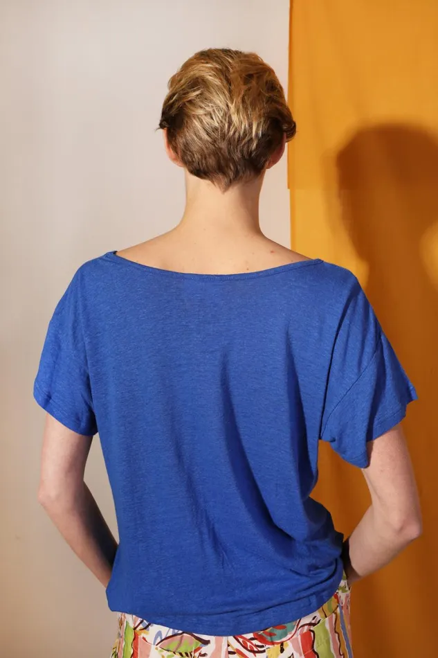 Square Cut Tee Cobalt Womens LF Markey Tops