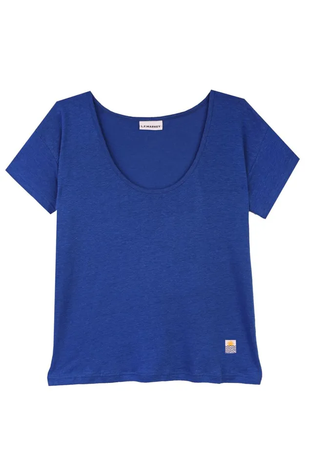 Square Cut Tee Cobalt Womens LF Markey Tops
