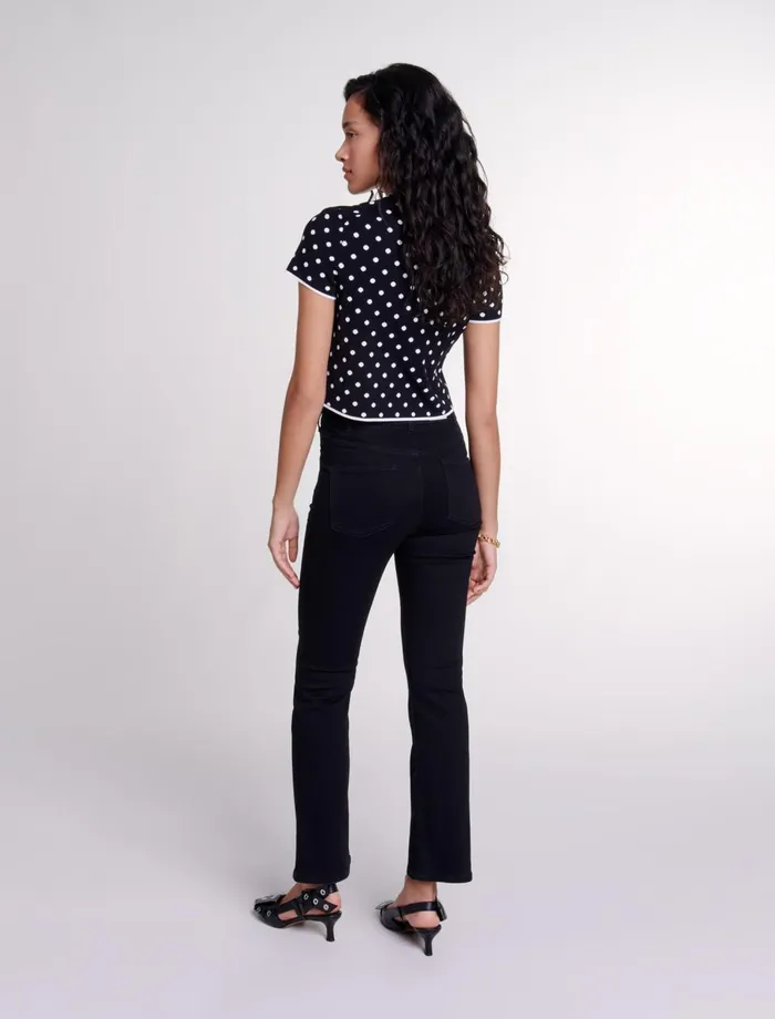 Sweaters and Cardigans Women Maje Fancy Knit Top Blackwhite