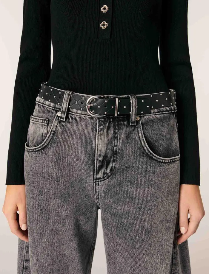 Sweaters and Cardigans Women Maje LowNeck Rib Knit Jumper Black