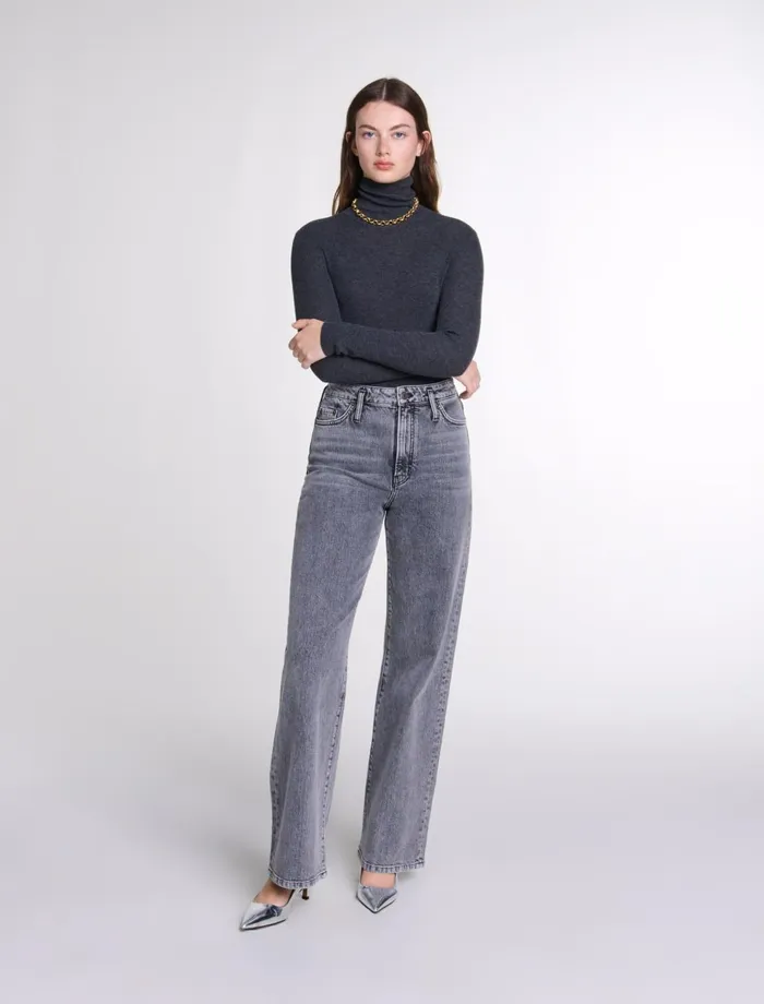 Sweaters and Cardigans Women Maje Wool And Silk Jumper Grey