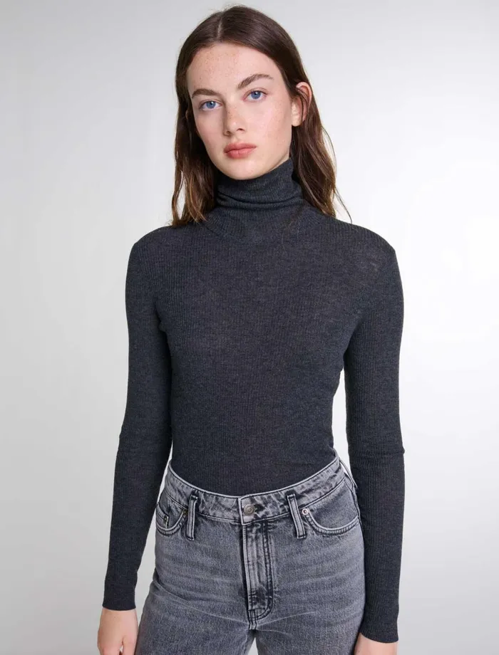 Sweaters and Cardigans Women Maje Wool And Silk Jumper Grey