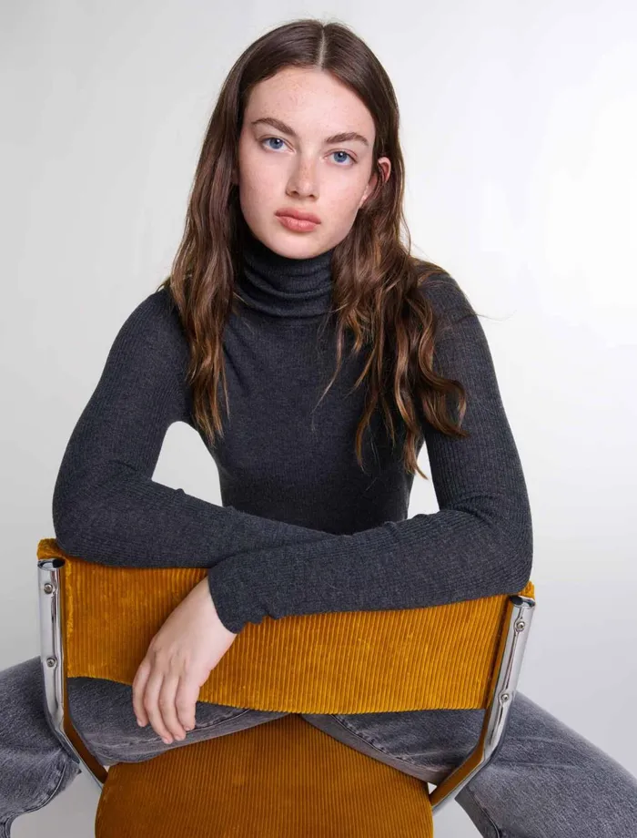 Sweaters and Cardigans Women Maje Wool And Silk Jumper Grey