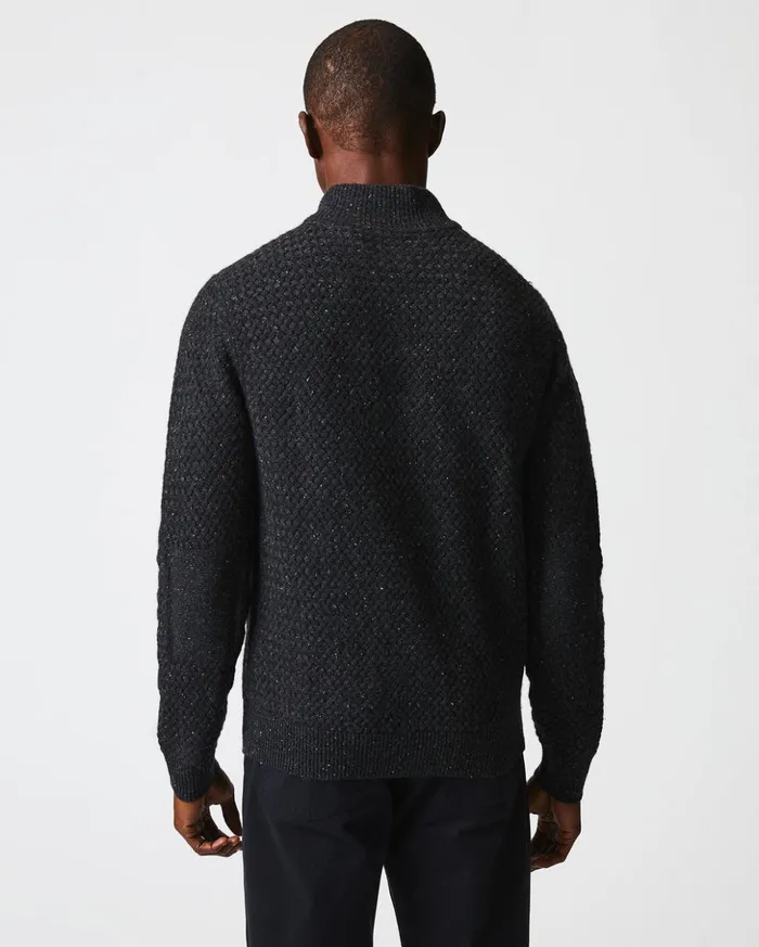Sweaters and Sweatshirts Men Billy Reid Cashmere Basketweave Pullover Charcoal