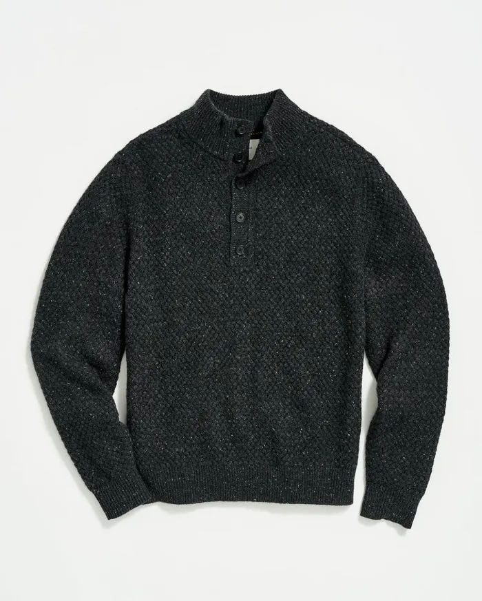 Sweaters and Sweatshirts Men Billy Reid Cashmere Basketweave Pullover Charcoal