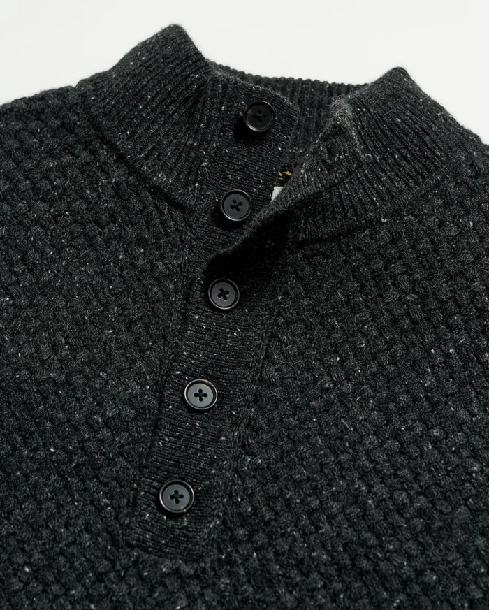 Sweaters and Sweatshirts Men Billy Reid Cashmere Basketweave Pullover Charcoal