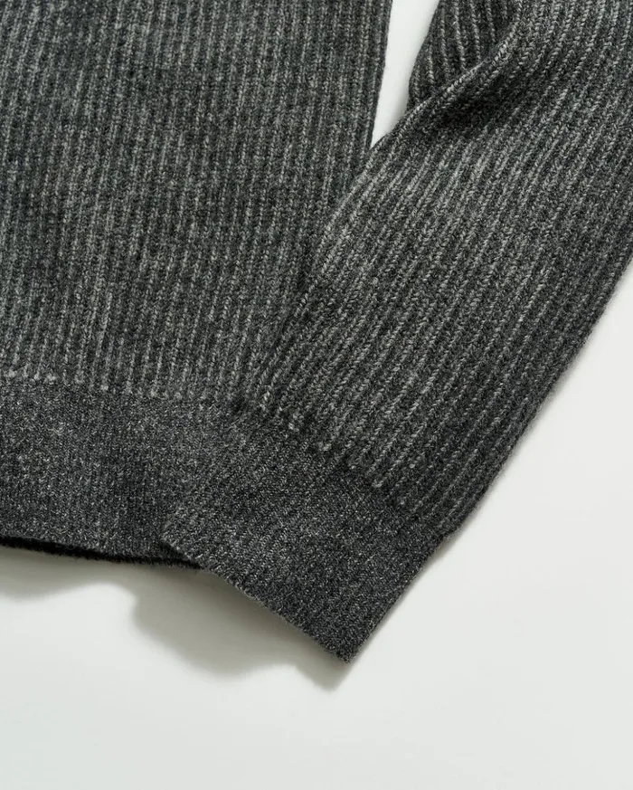 Sweaters and Sweatshirts Men Billy Reid Fisherman Rib Half Zip Charcoalgrey