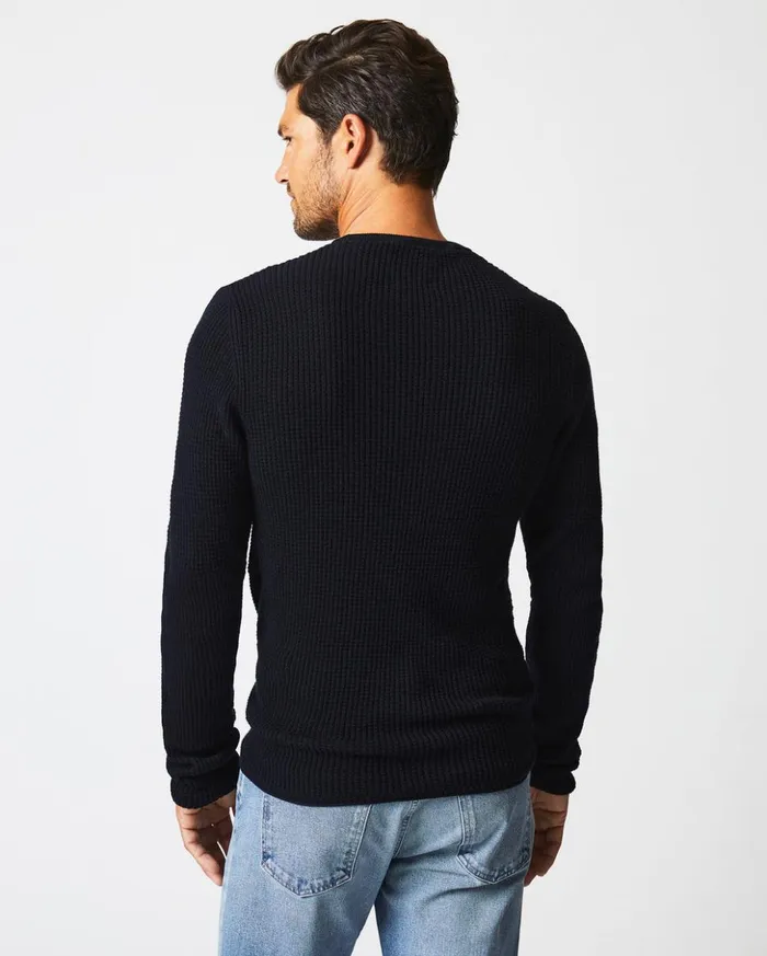 Sweaters and Sweatshirts Men Billy Reid Mini Waffle Crew Midnight