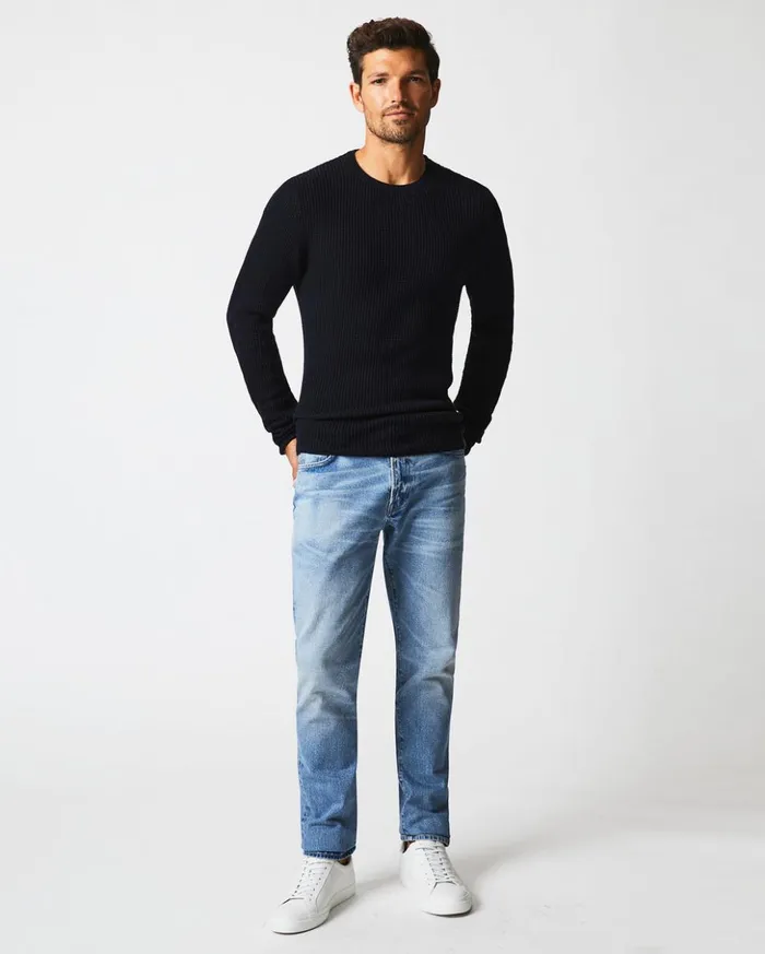 Sweaters and Sweatshirts Men Billy Reid Mini Waffle Crew Midnight