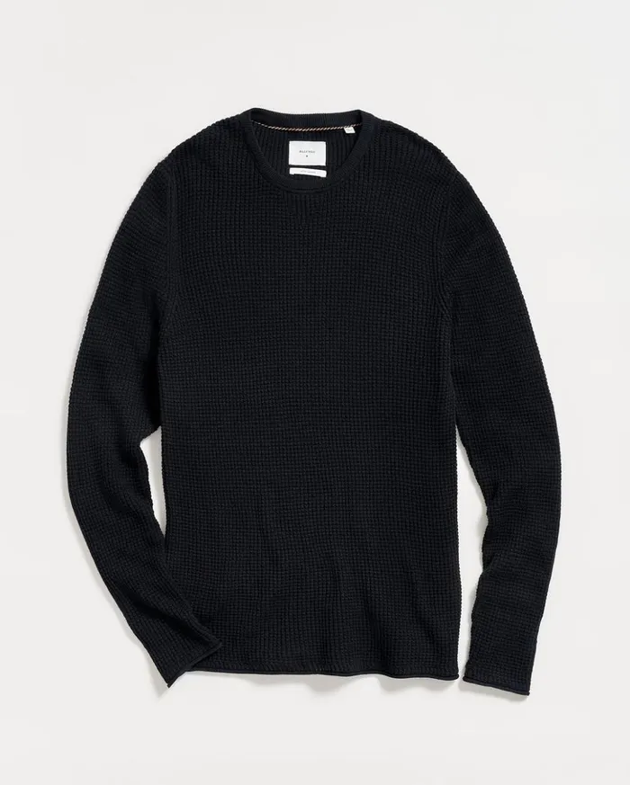 Sweaters and Sweatshirts Men Billy Reid Mini Waffle Crew Midnight