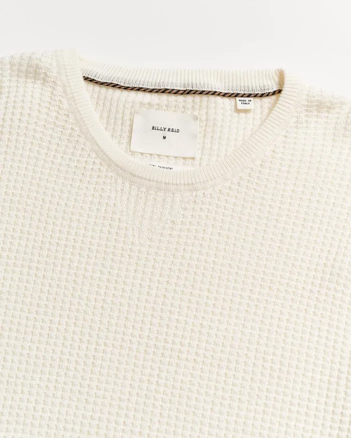 Sweaters and Sweatshirts Men Billy Reid Mini Waffle Crew White