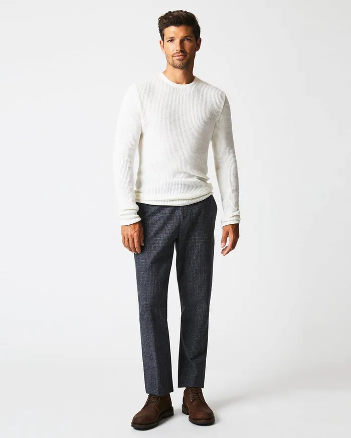Sweaters and Sweatshirts Men Billy Reid Mini Waffle Crew White