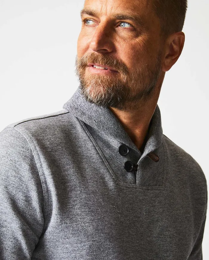 Sweaters and Sweatshirts Men Billy Reid Mouline Shawl Pullover Medium Grey