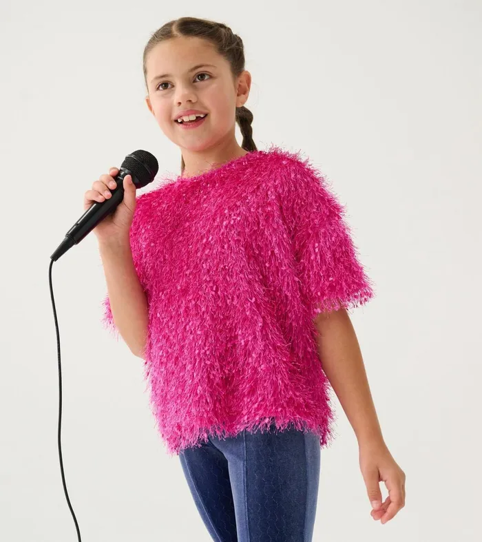 Sweaters Girls Hatley Girls Rose Violet Fluffy Knit Sweater
