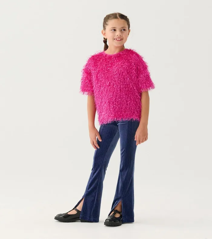 Sweaters Girls Hatley Girls Rose Violet Fluffy Knit Sweater