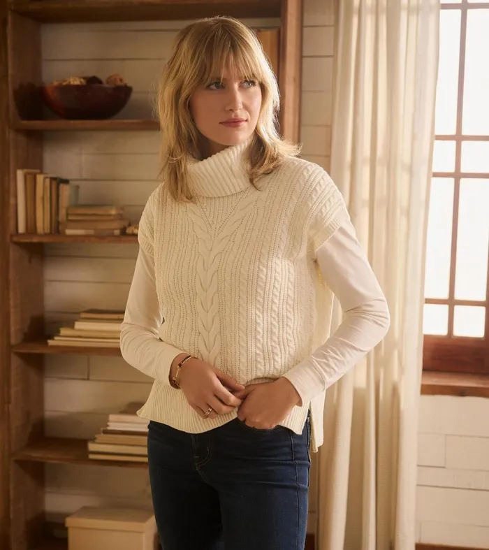 Sweaters Women Hatley Cable Knit Vest 8211 Winter White