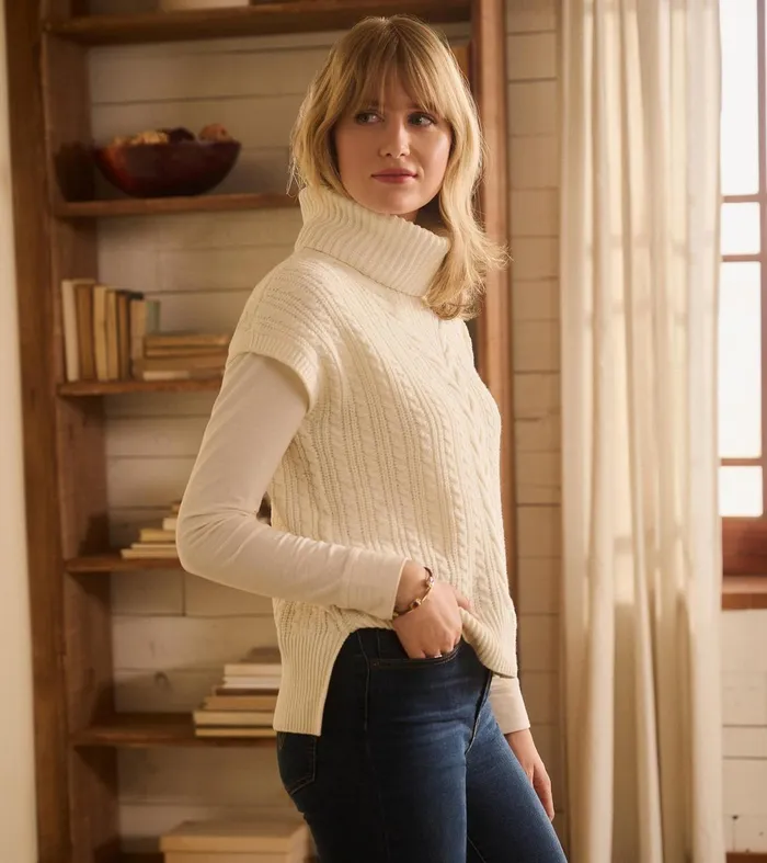 Sweaters Women Hatley Cable Knit Vest 8211 Winter White