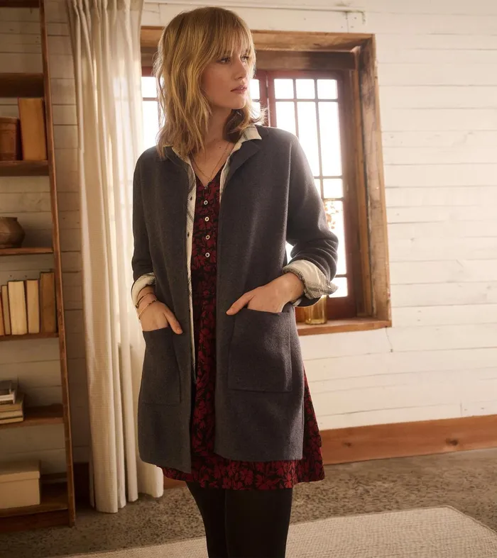 Sweaters Women Hatley Sweater Blazer 8211 Charcoal Grey