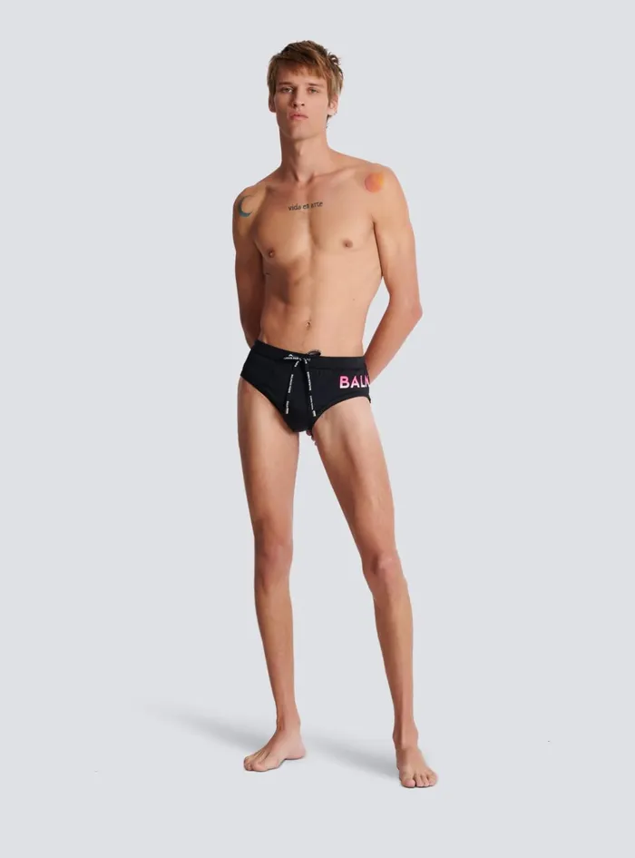 Swim Bottoms Black Men Balmain Swimwear