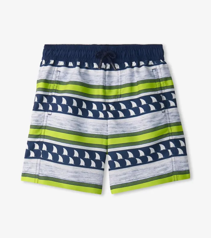 Swimwear Boys Hatley Boys Fins And Stripes Swim Trunks