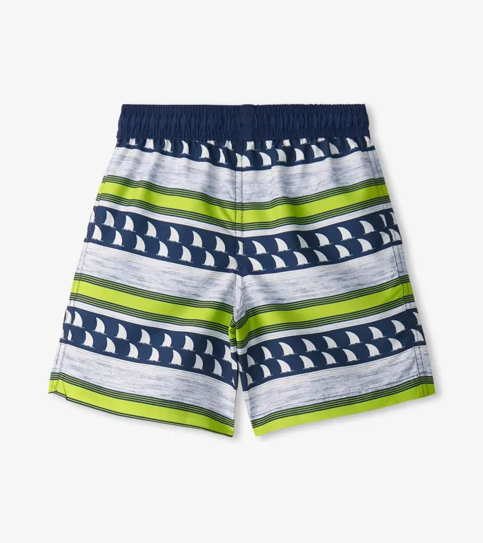 Swimwear Boys Hatley Boys Fins And Stripes Swim Trunks
