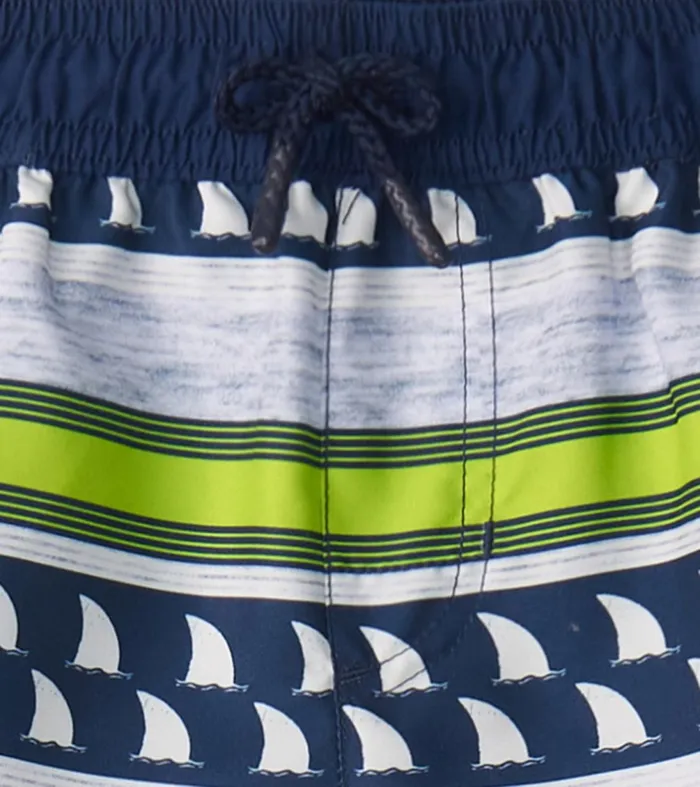 Swimwear Boys Hatley Boys Fins And Stripes Swim Trunks