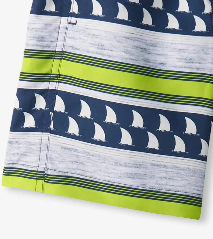 Swimwear Boys Hatley Boys Fins And Stripes Swim Trunks