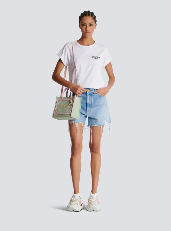 Tshirt With Flocked Paris Logo White Women Balmain TShirts