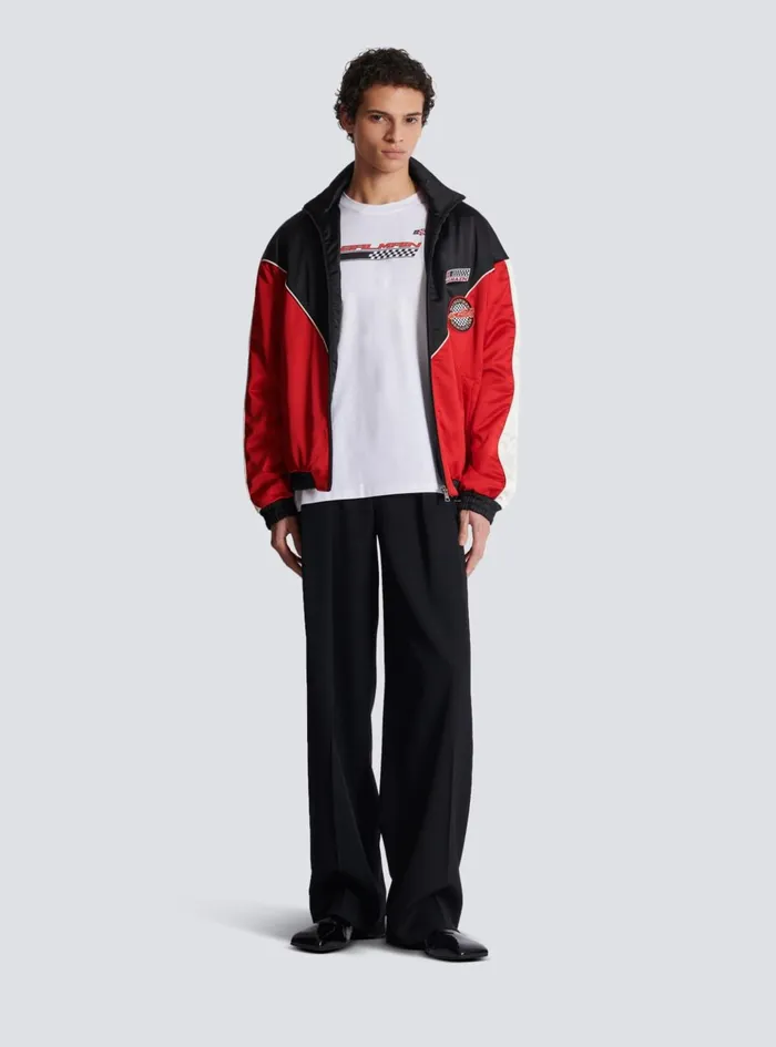 Tshirt With Racing Print White Men Balmain TShirts