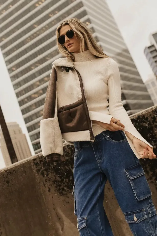Terrance Mock Neck Sweater In Cream Cream Women Bohme Tops