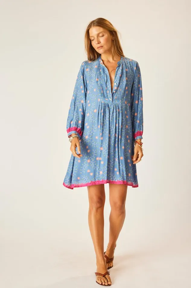 The Family Martin Shop Natalie Martin SAMMIE SHORT DRESS Pinwheel Denim