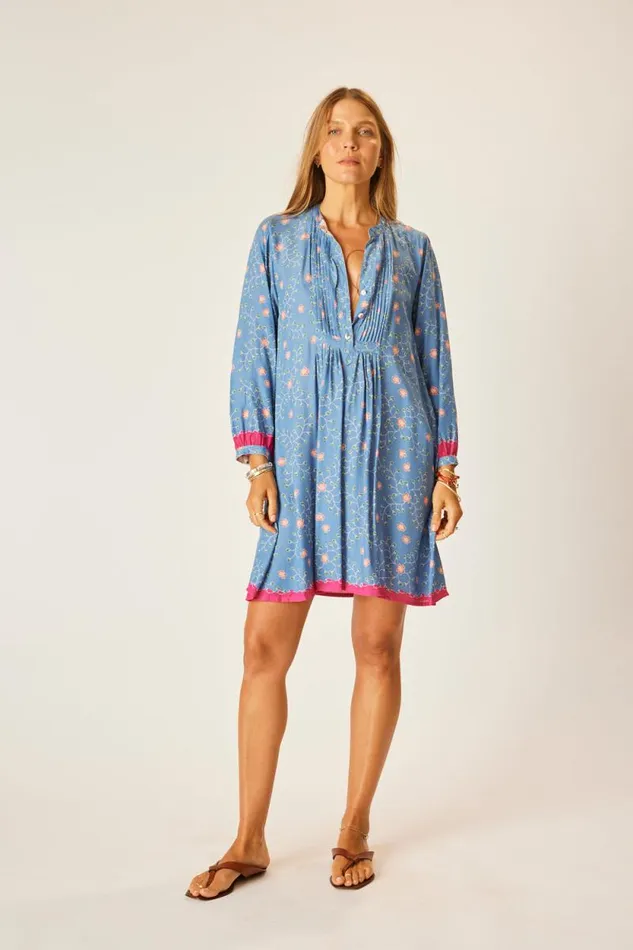The Family Martin Shop Natalie Martin SAMMIE SHORT DRESS Pinwheel Denim