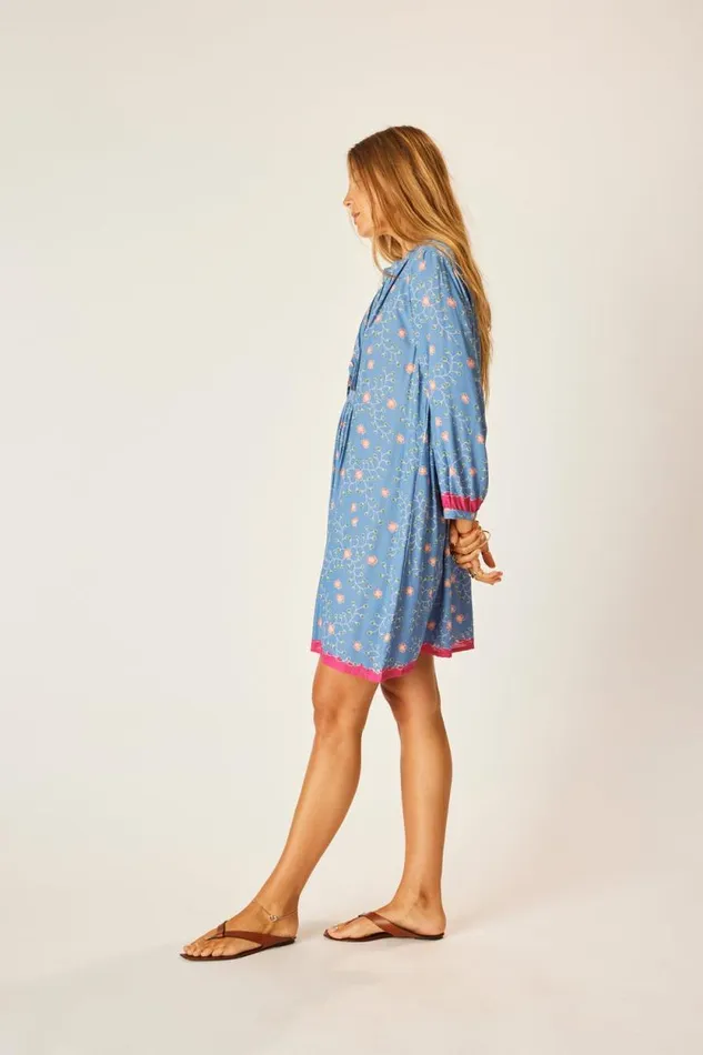 The Family Martin Shop Natalie Martin SAMMIE SHORT DRESS Pinwheel Denim