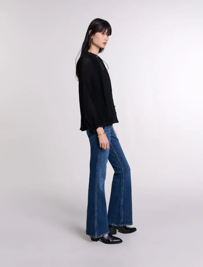 Tops and Shirts Women Maje Pleated Shirt Black