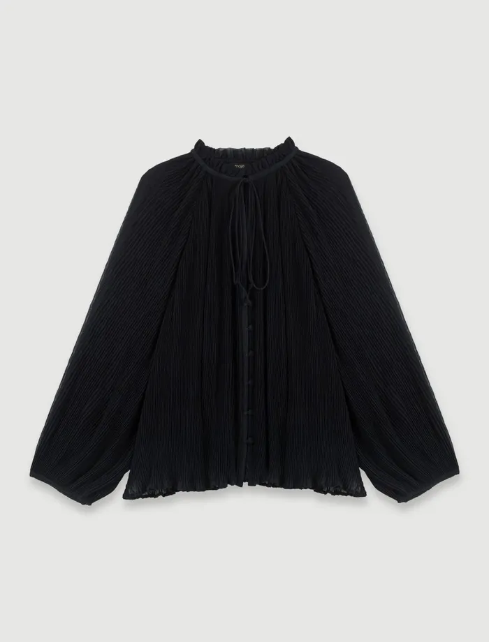 Tops and Shirts Women Maje Pleated Shirt Black